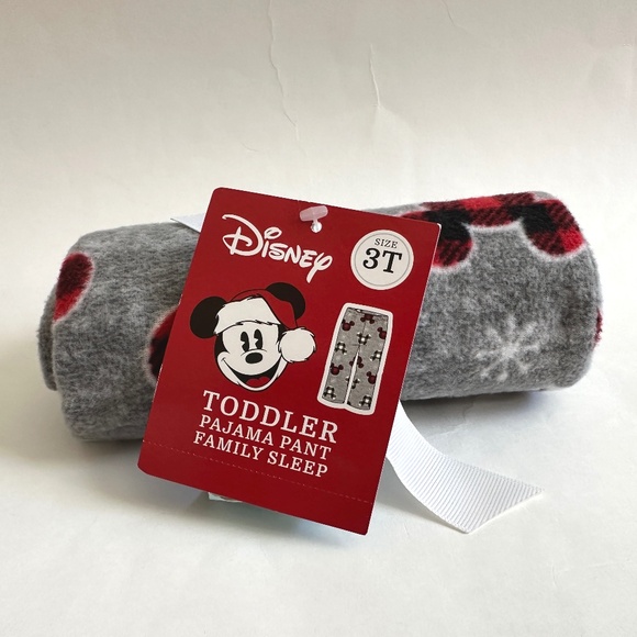 Disney Mickey Holiday Snowflake Fleece Pajama Pant - Picture 1 of 3